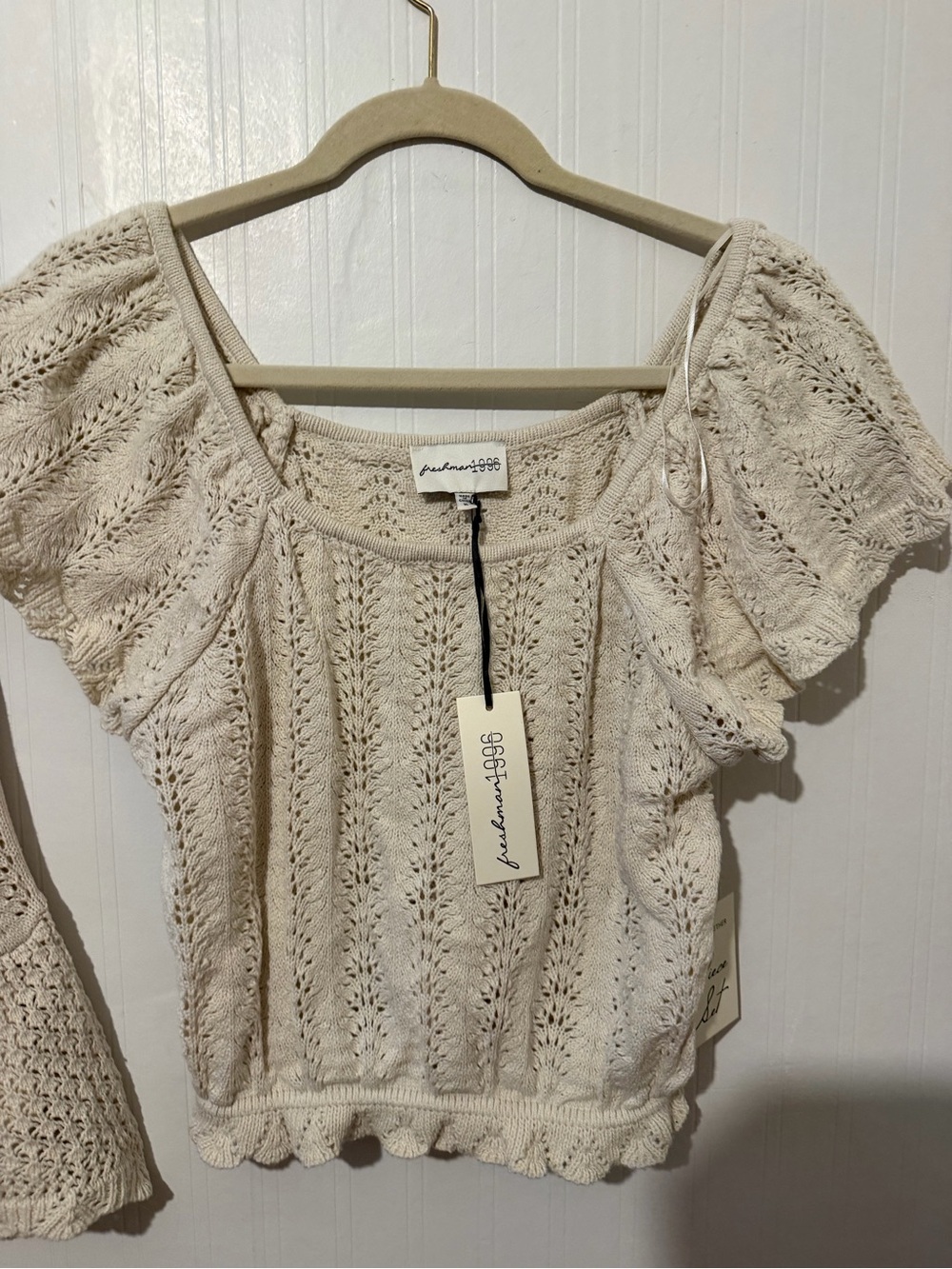 Cream Crochet Knit Skirt and top NWT - Picture 3 of 9